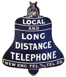 Blue Bell telephone booth sign from 1910